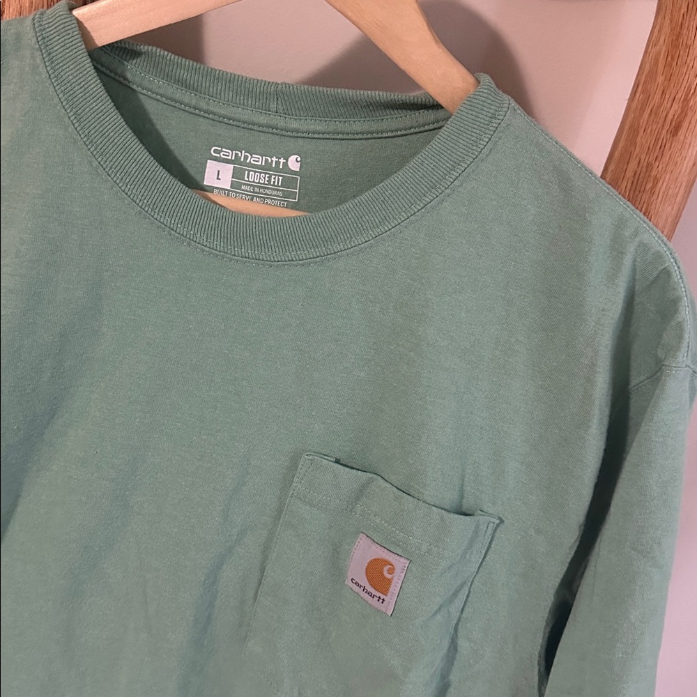 Carhartt Sea Foam Green Pocket T-shirt - Picture 2 of 2
